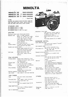 Minolta XD 7 manual. Camera Instructions.